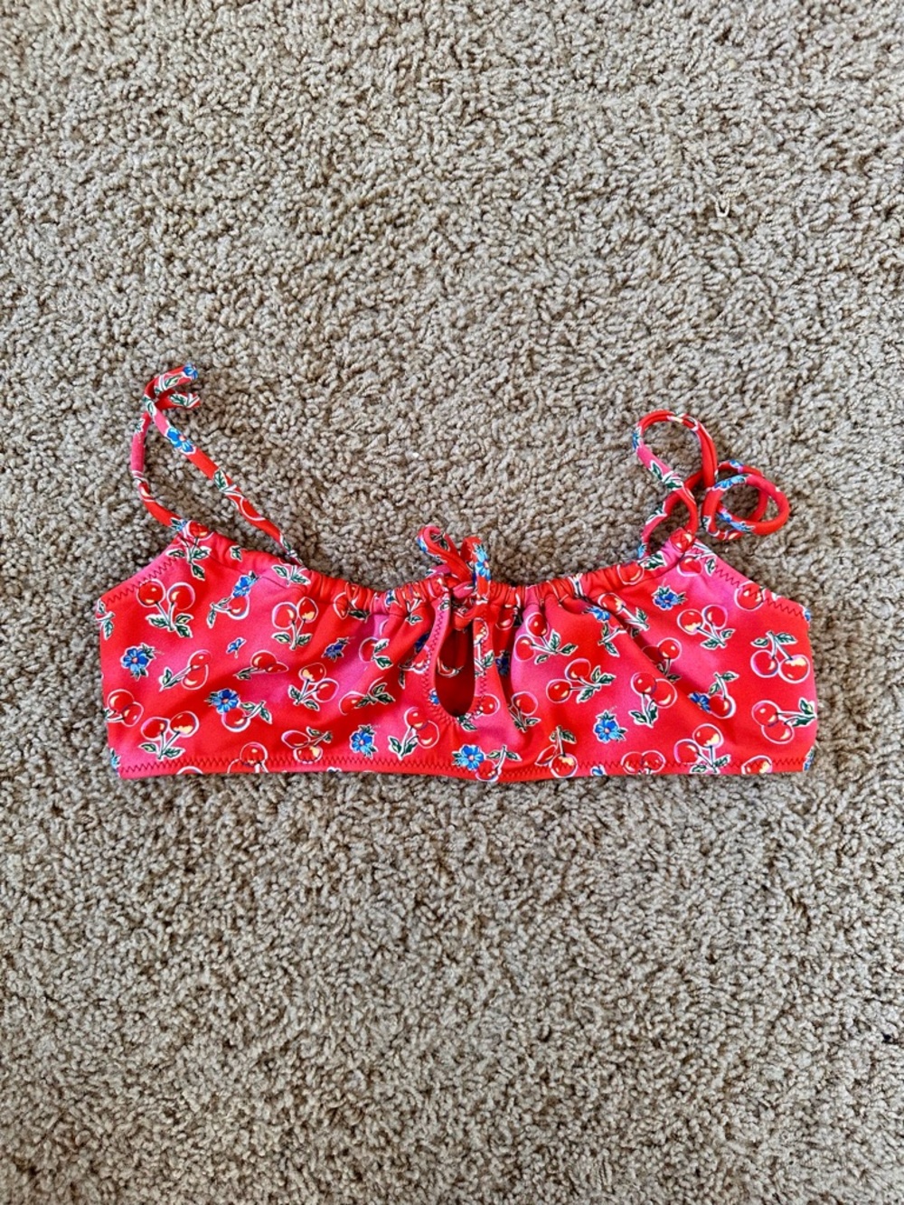 PacSun Cherry Floral Tie-String Bikini Top